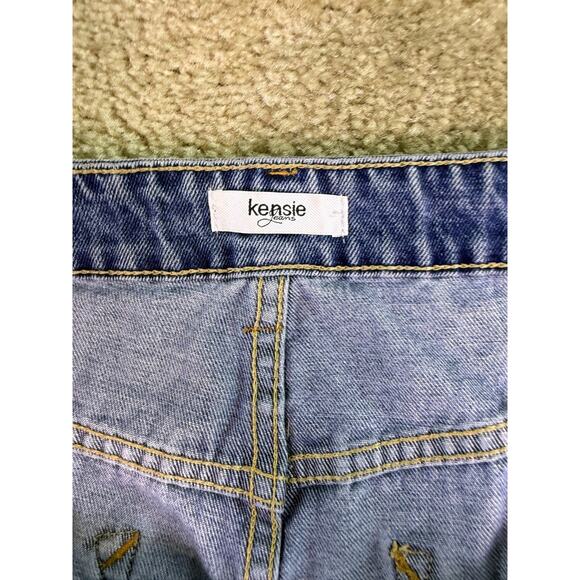 Kensie Blue Distressed Wide Leg Jeans Size 14 But Fit Like A 12 - Picture 8 of 15